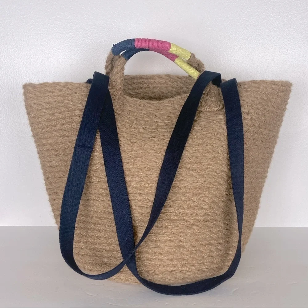 Gap Jute Market Bag Large Hobo Hippie Beach Bohemian Natural Waves Summer Tan